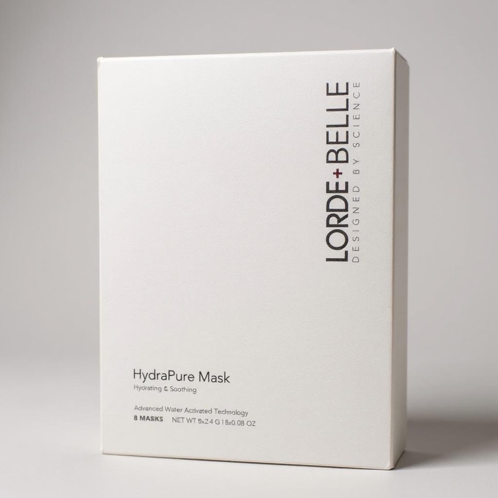 Lorde Belle HydraPure Box of 8 Masks Soothing Advanced H2O Activated Technology